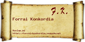 Forrai Konkordia névjegykártya
